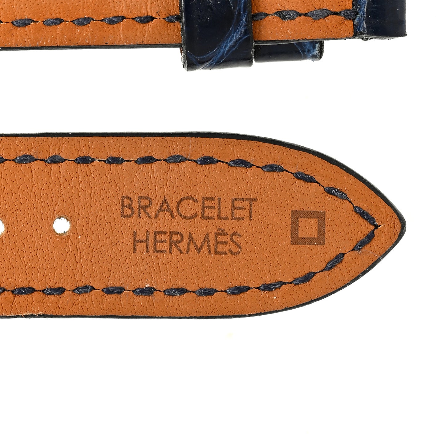 Matte Alligator Heure H Hour Watch Strap Bleu Saphir