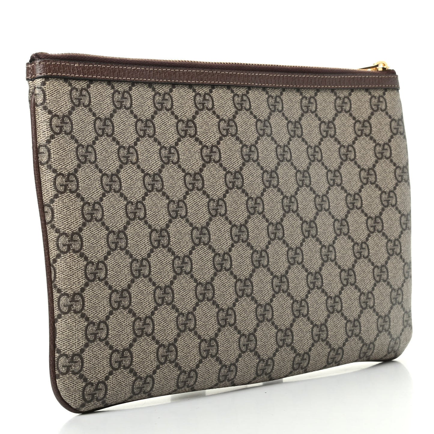 GG Supreme Monogram Large Ophidia Pouch Clutch Brown