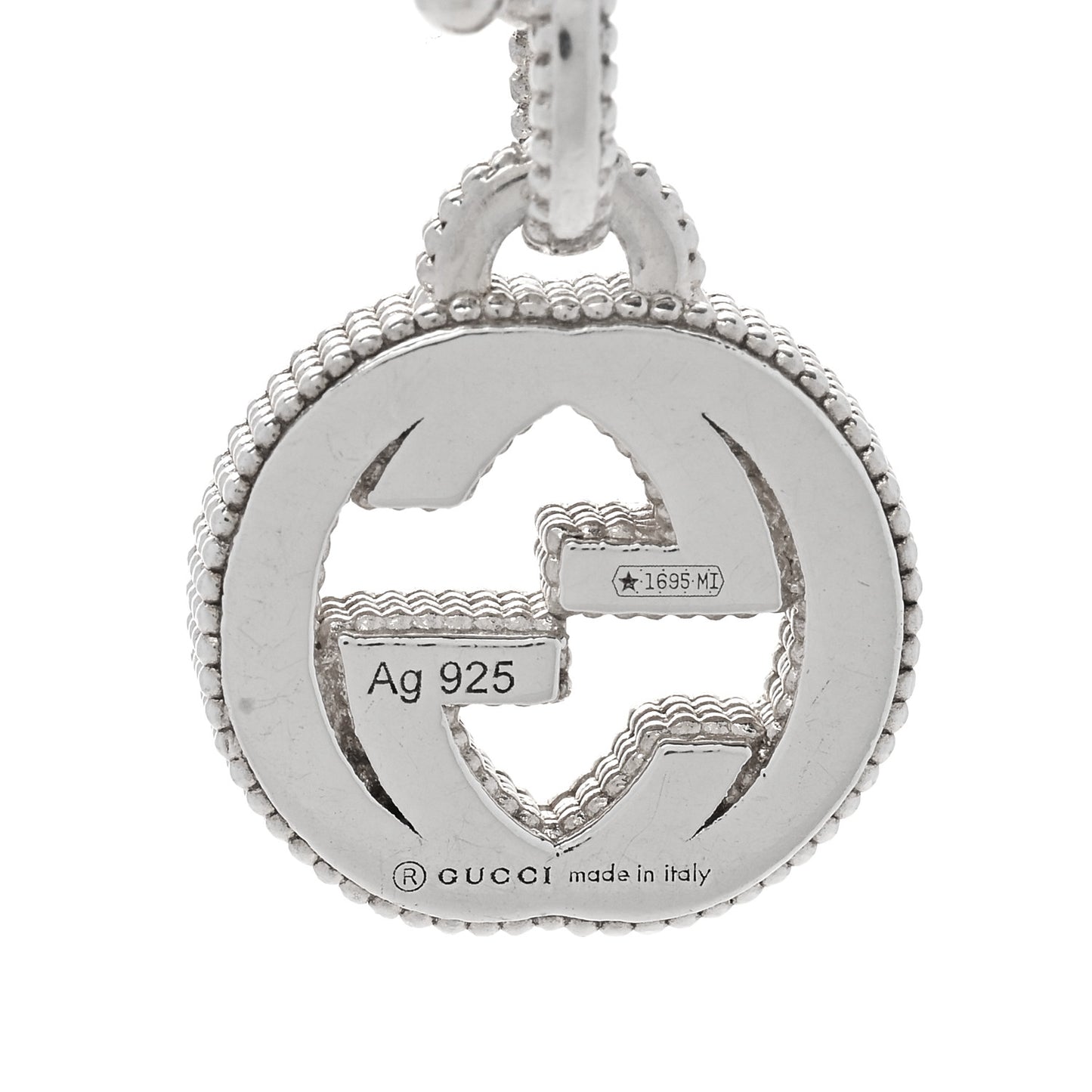 Sterling Silver Interlocking G Beaded Cluster Pendant Necklace