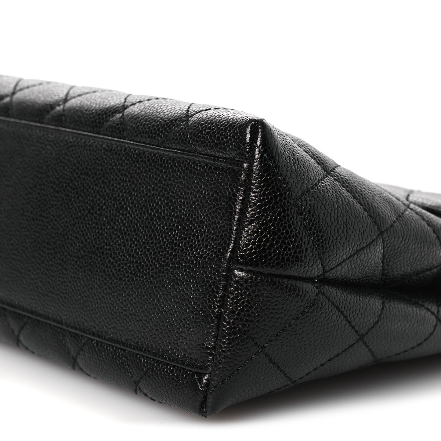 Caviar Quilted Jumbo Kelly Flap Black