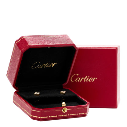 Cartier 18K Yellow Gold Diamond Square Stud Earrings 5 of 5