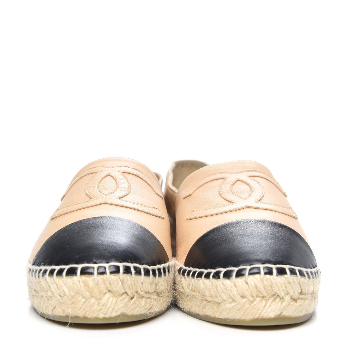 Lambskin CC Espadrilles 41 Beige Black
