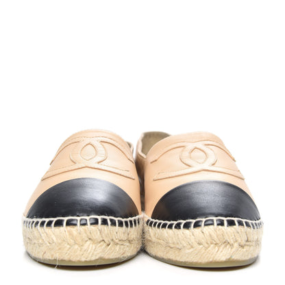 Chanel Lambskin CC Espadrilles 41 Beige Black 2 of 7