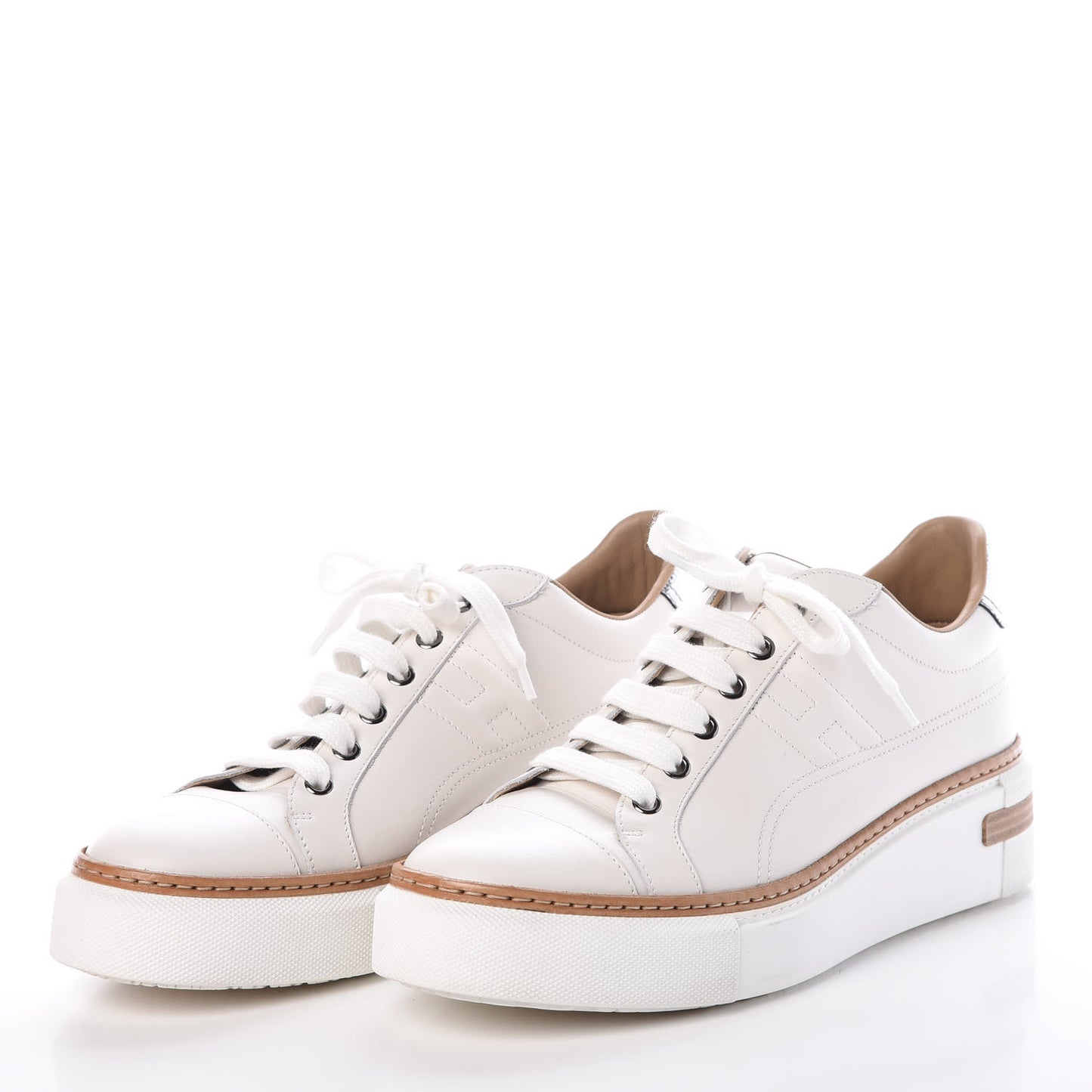 Calfskin Polo Sneakers 40 White