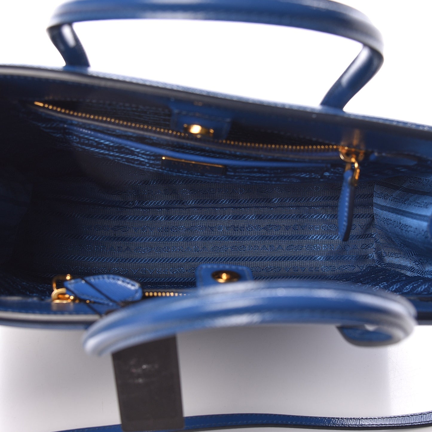 Saffiano Vernice Parabole Tote Azzurro
