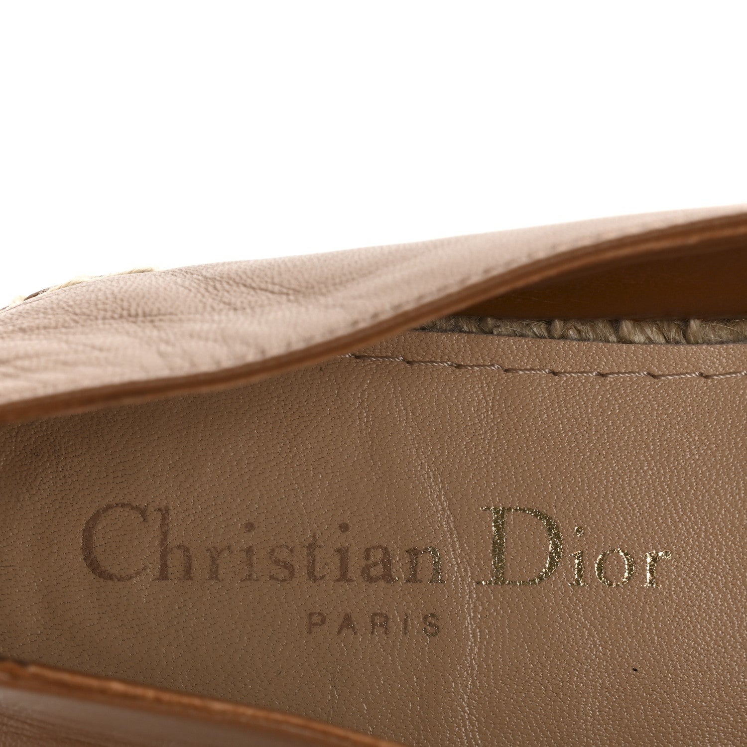 Christian Dior Lambskin Granville Espadrille 37 Golden Saddle 8 of 10