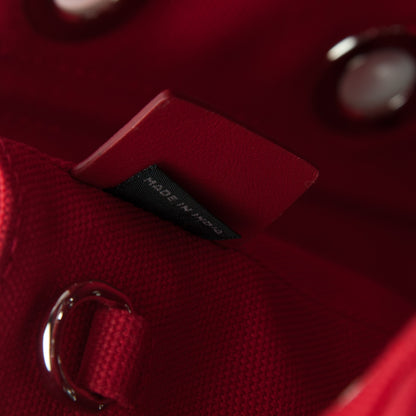 Prada Canvas Grommet Canapa Tote Rosso 8 of 8