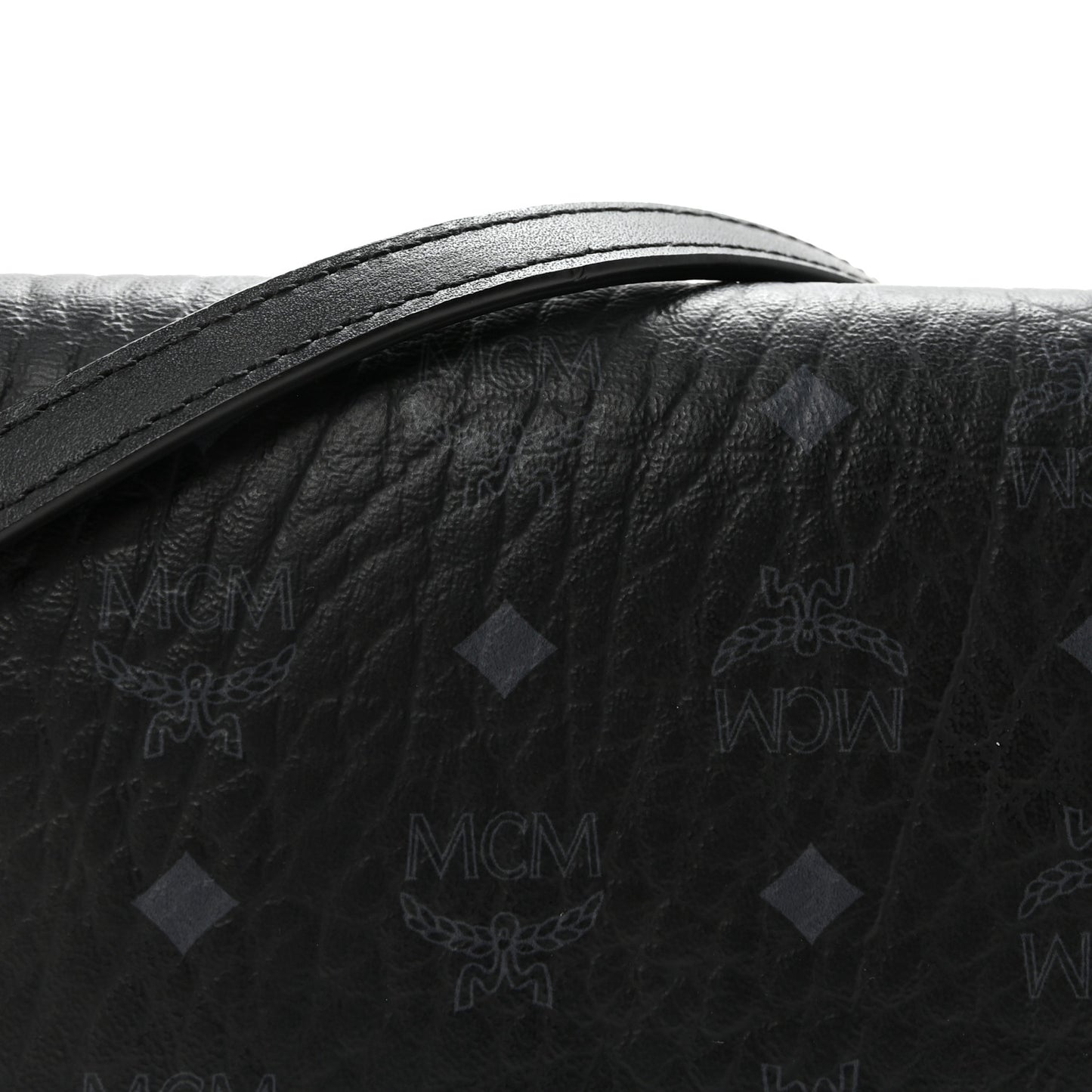 Visetos Tri Fold Phone Wallet On Strap Black