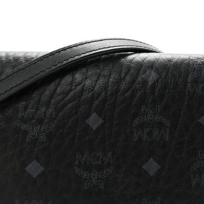 MCM Visetos Tri Fold Phone Wallet On Strap Black 7 of 10