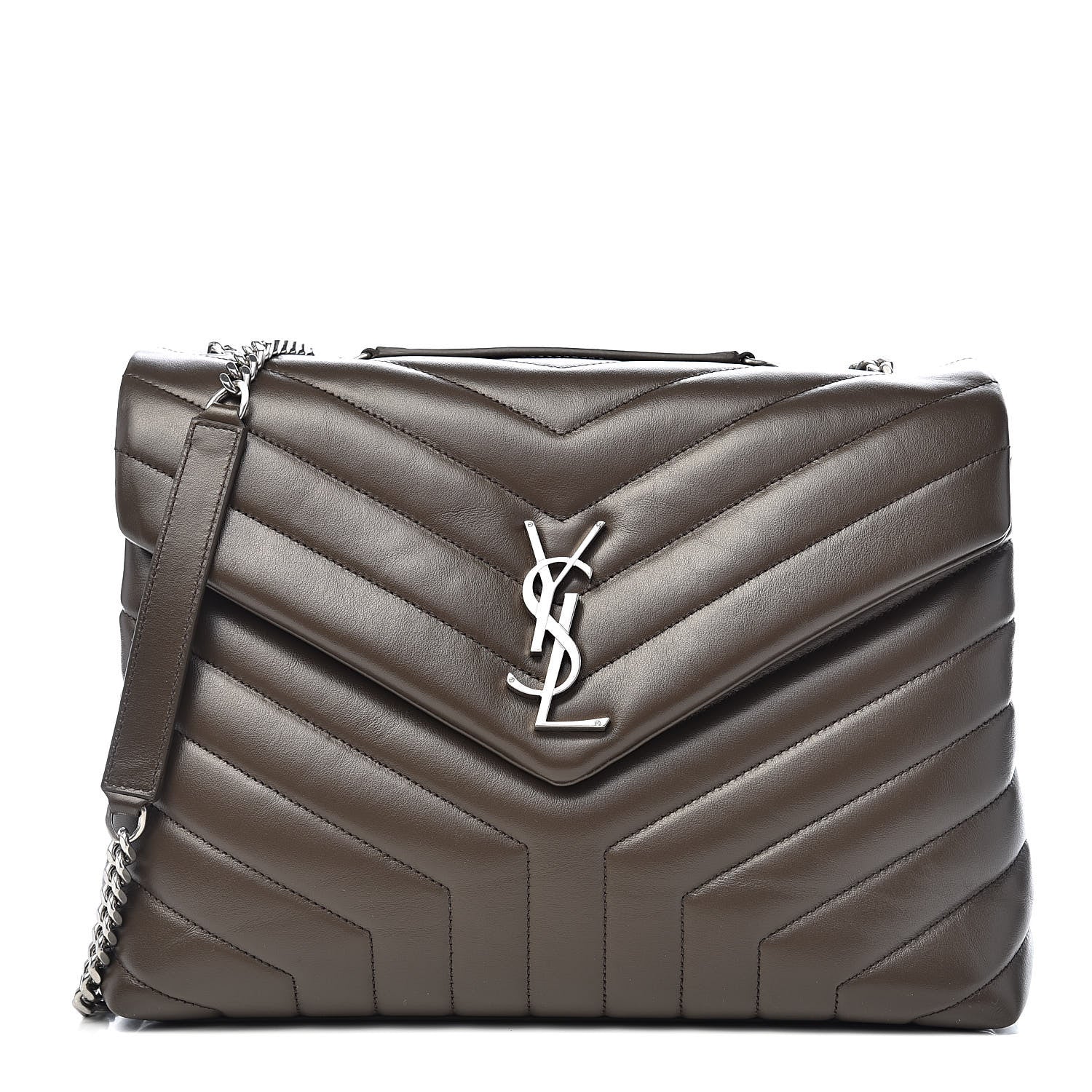 Saint Laurent Calfskin Y Quilted Monogram Medium Loulou Chain Satchel Faggio 1 of 11