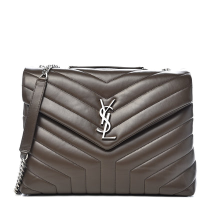 Saint Laurent Calfskin Y Quilted Monogram Medium Loulou Chain Satchel Faggio 1 of 11