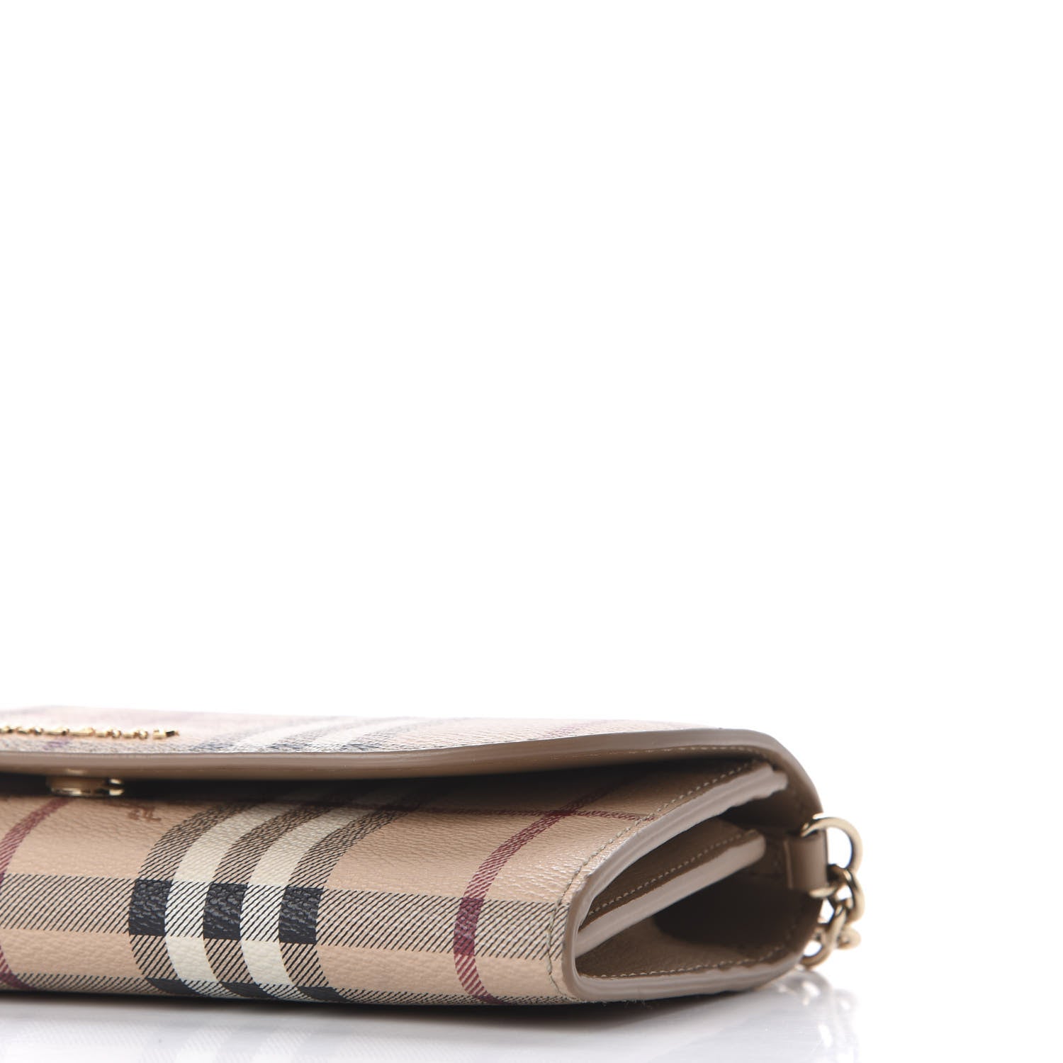 Burberry Haymarket Check Henley Wallet On Chain Mid Camel 7 of 11