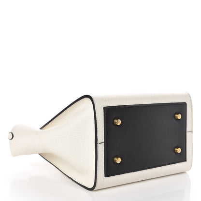 Celine Elephant Calfskin Mini Bi-Color Tie Knot Tote White Black 4 of 21