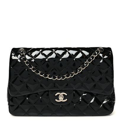 Chanel Patent Quilted Jumbo Double Flap Black 1 of 13