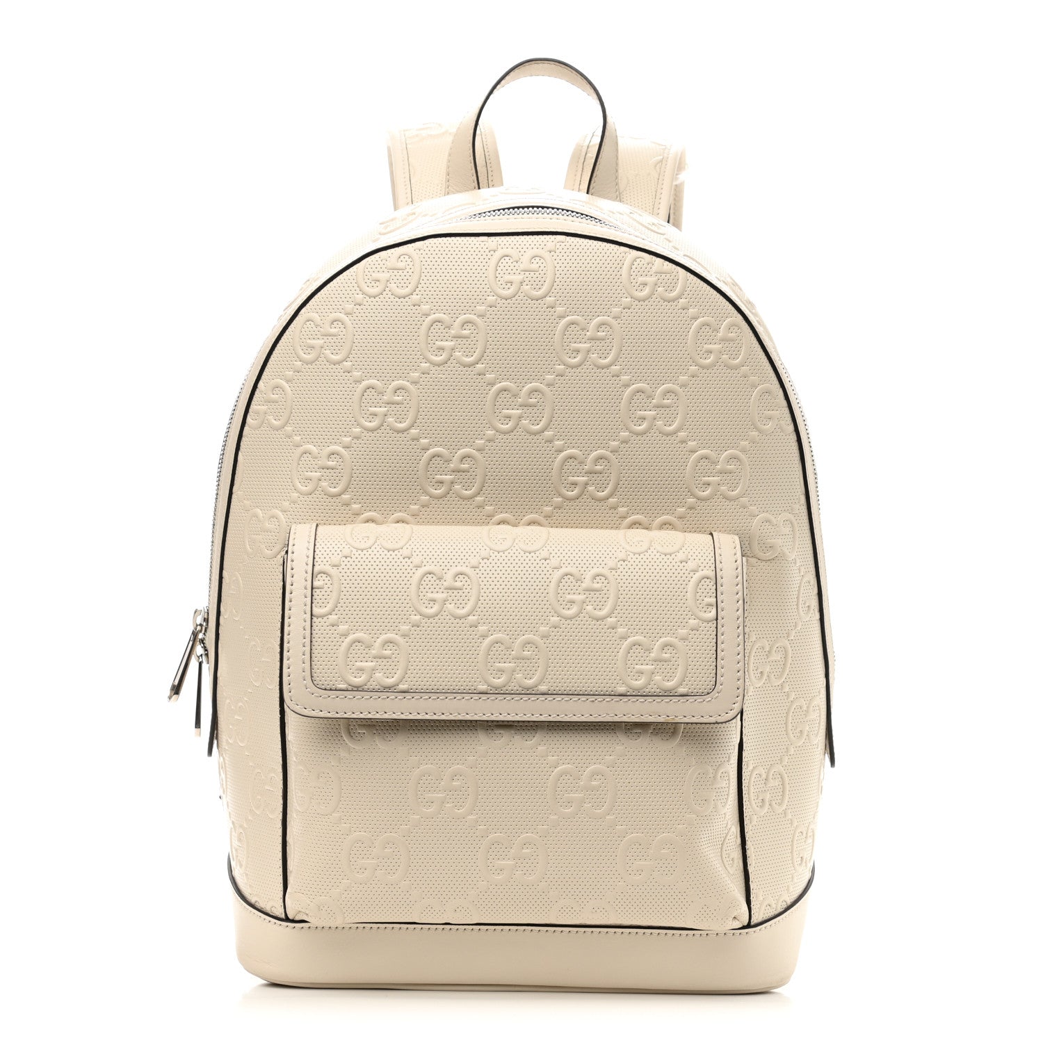 Gucci Calfskin GG Tennis Embossed Backpack Mystic White Black 1 of 12