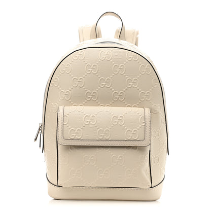 Gucci Calfskin GG Tennis Embossed Backpack Mystic White Black 1 of 12
