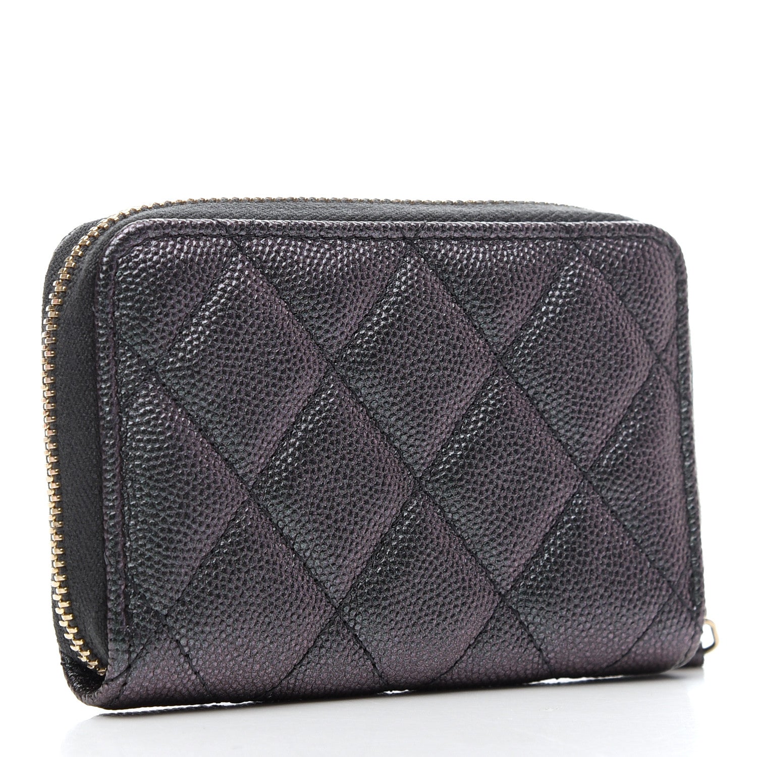 Chanel Iridescent Caviar Quilted Zip Coin Purse Black 3 of 8