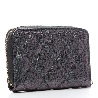 Chanel Iridescent Caviar Quilted Zip Coin Purse Black 3 of 8