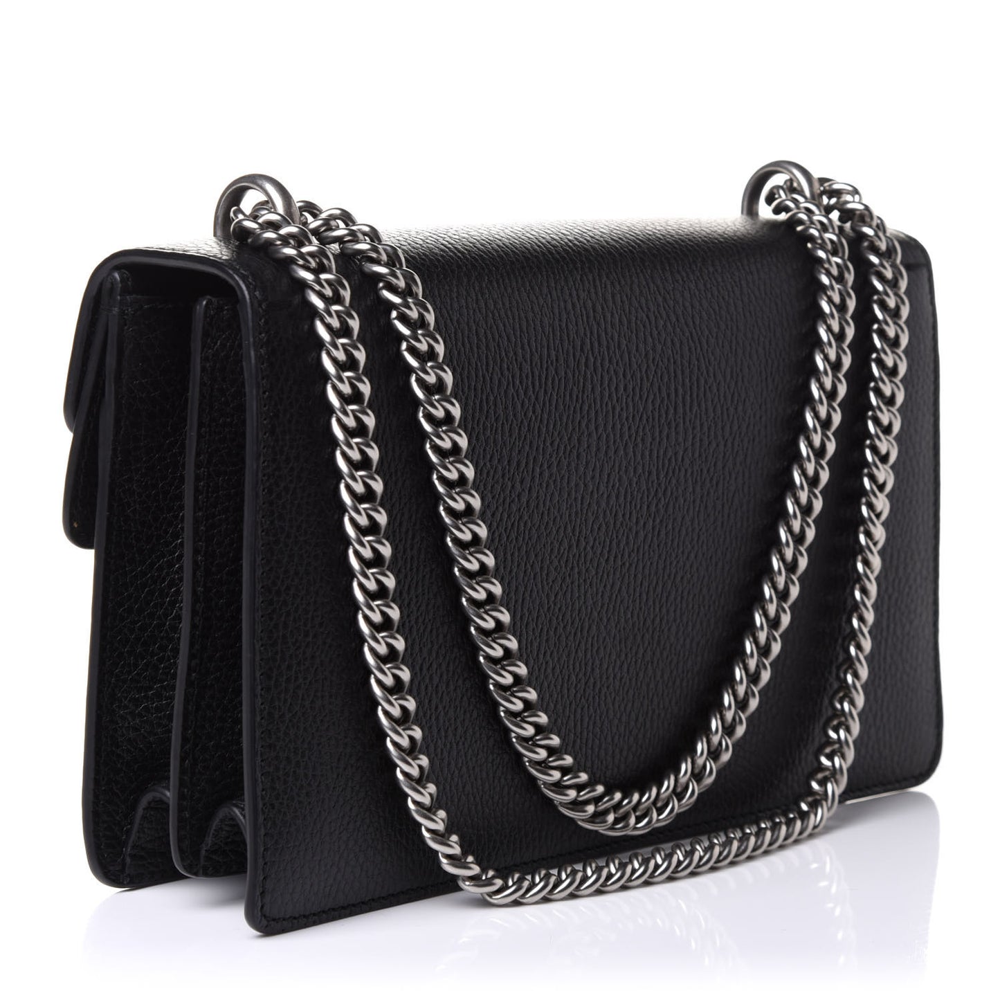 Pebbled Calfskin Small Dionysus Shoulder Bag Black