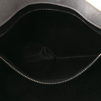 Saint Laurent Linen Calfskin Rive Gauche North South Tote White Black 5 of 10