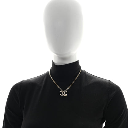 Chanel Crystal Pearl Resin CC Chain Necklace Gold Pearly White Black 2 of 5