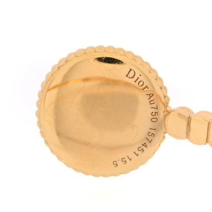 Christian Dior 18K Yellow Gold Diamond Mother of Pearl Rose Des Vents Cuff Bracelet 3 of 4