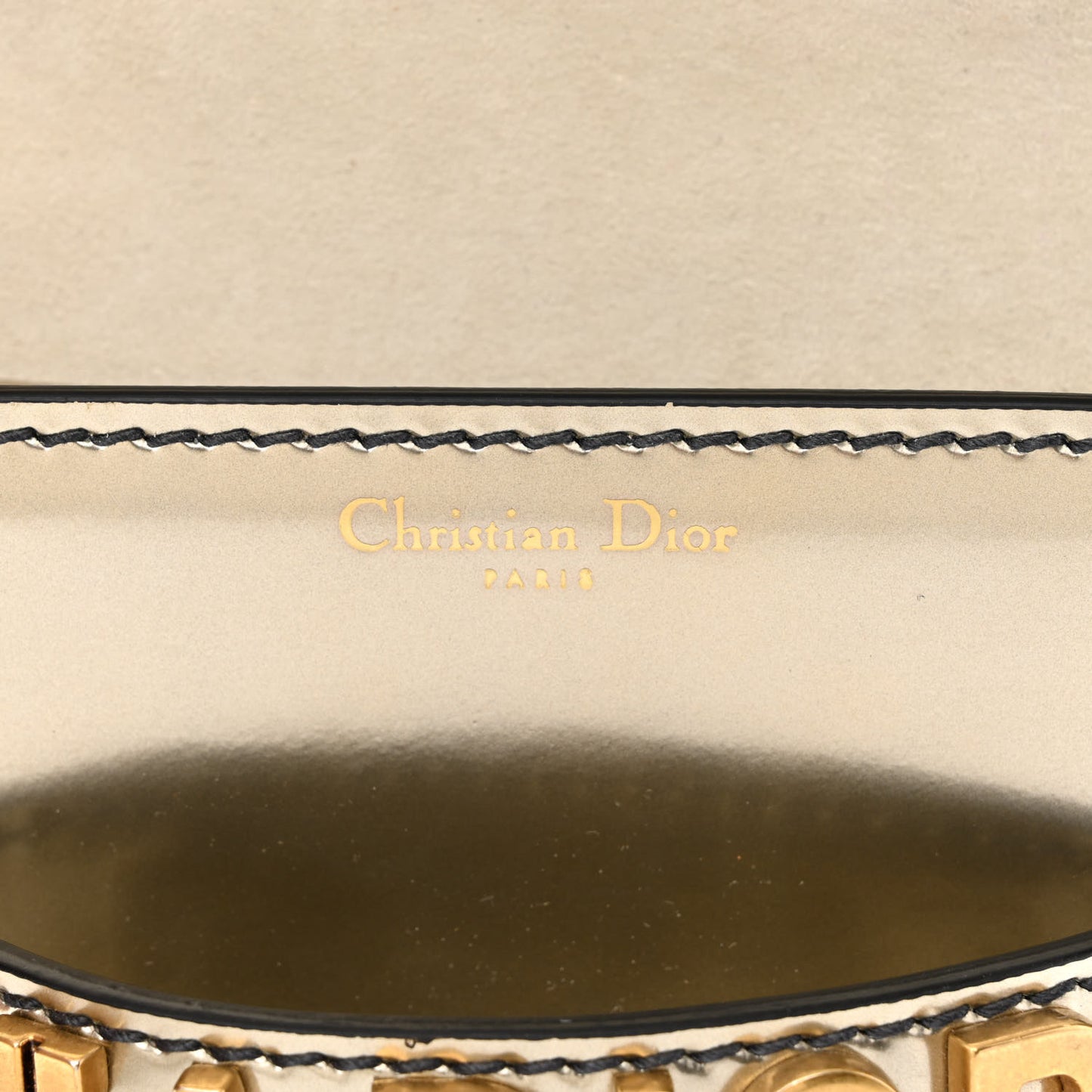 Metallic Calfskin J'Adior Mini Chain Flap Bag Gold