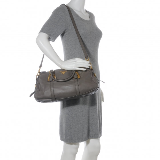 Soft Calf Shopping Satchel Bag Bambu