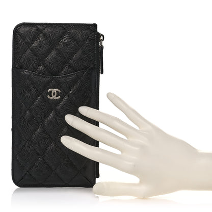 Chanel Caviar Quilted Classic Flat Wallet Pouch Black 2 of 11