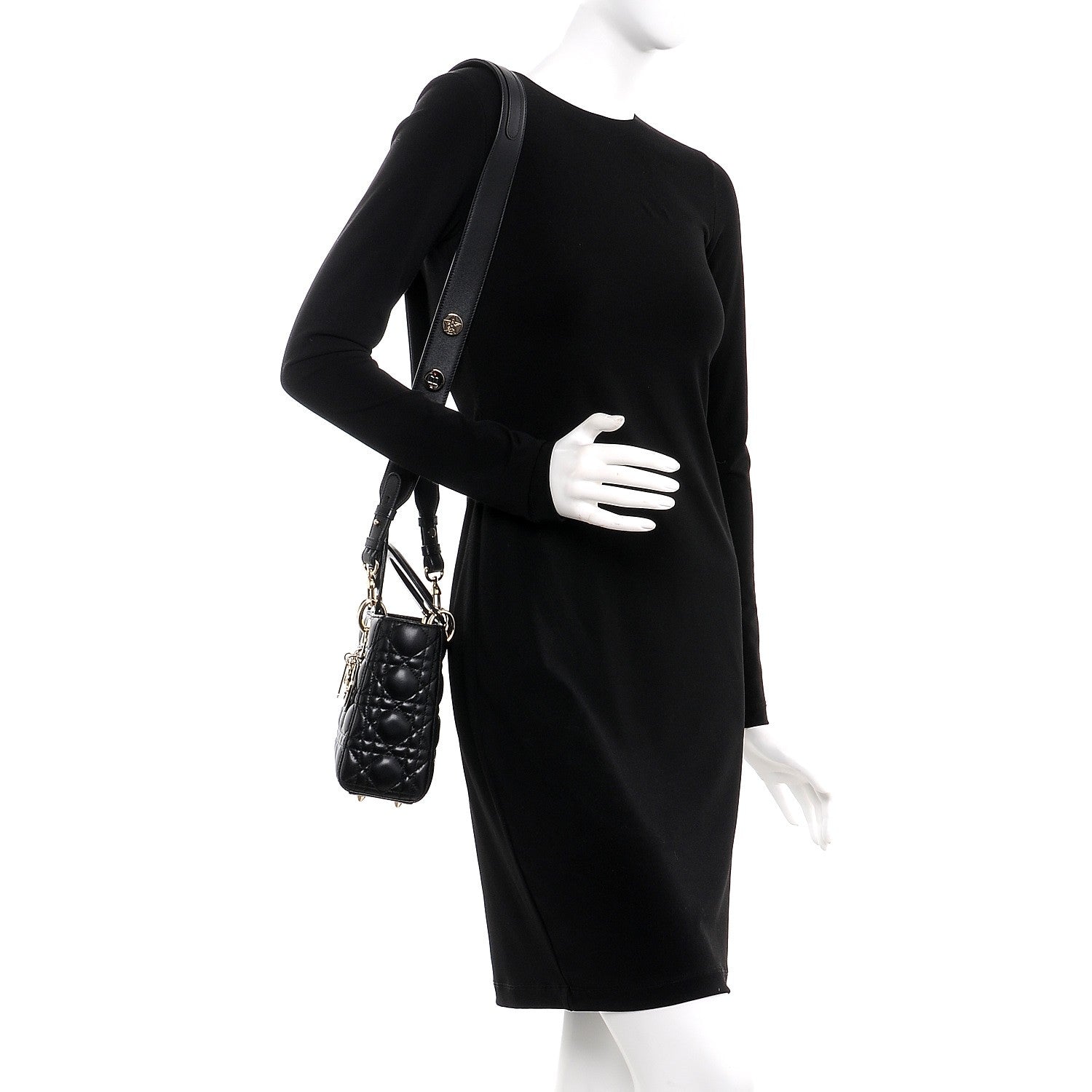 Christian Dior Lambskin Cannage Small Lucky Badges My Lady Dior Black 4 of 16