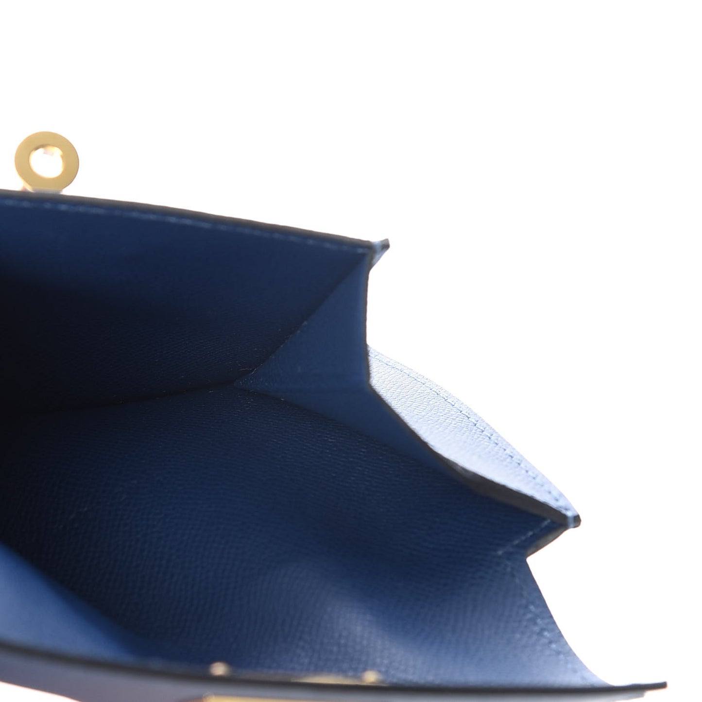Madame Calfskin Kelly Pocket Compact Wallet Deep Bleu