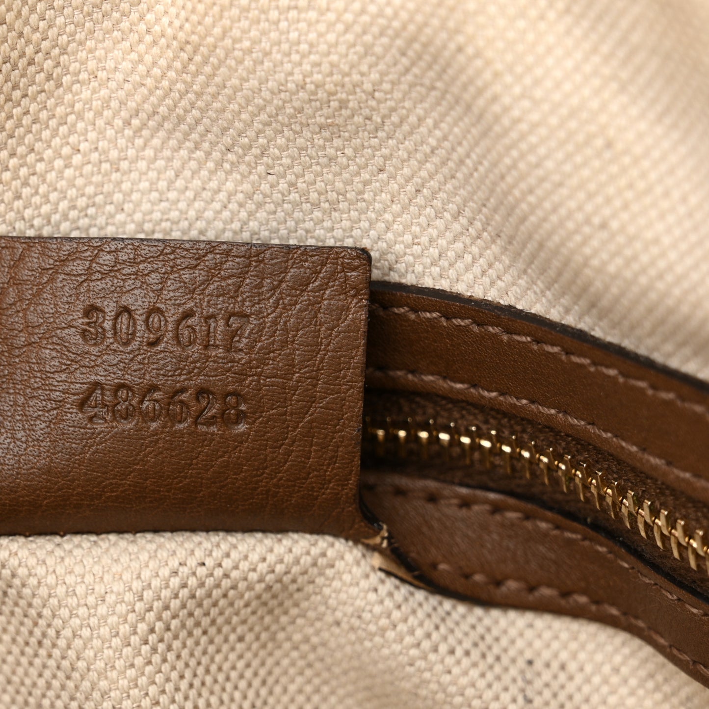 GG Supreme Monogram Margaux Calfskin Small Nice Top Handle Dome Bag Beige Ebony Acero