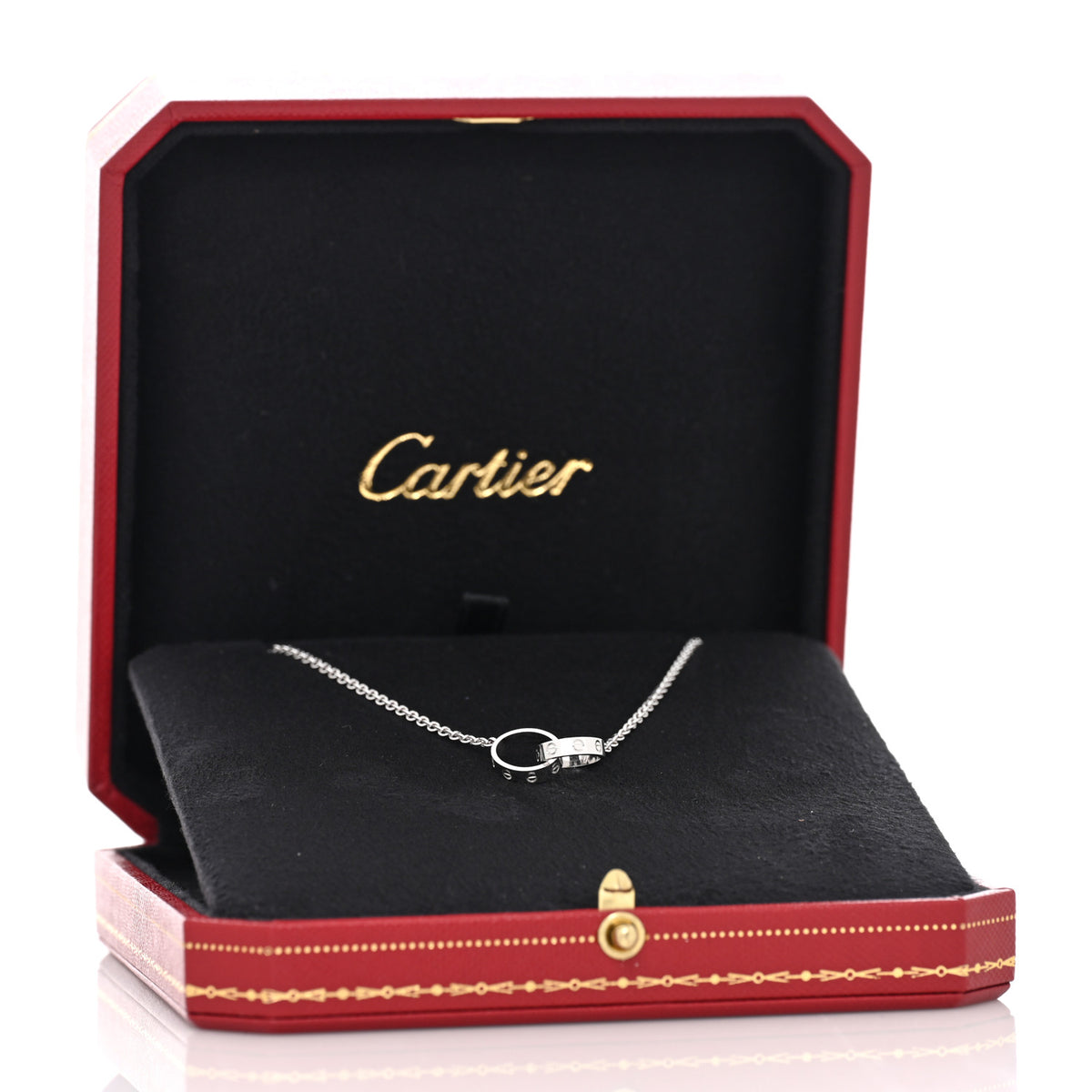 18K White Gold Interlocking LOVE Necklace