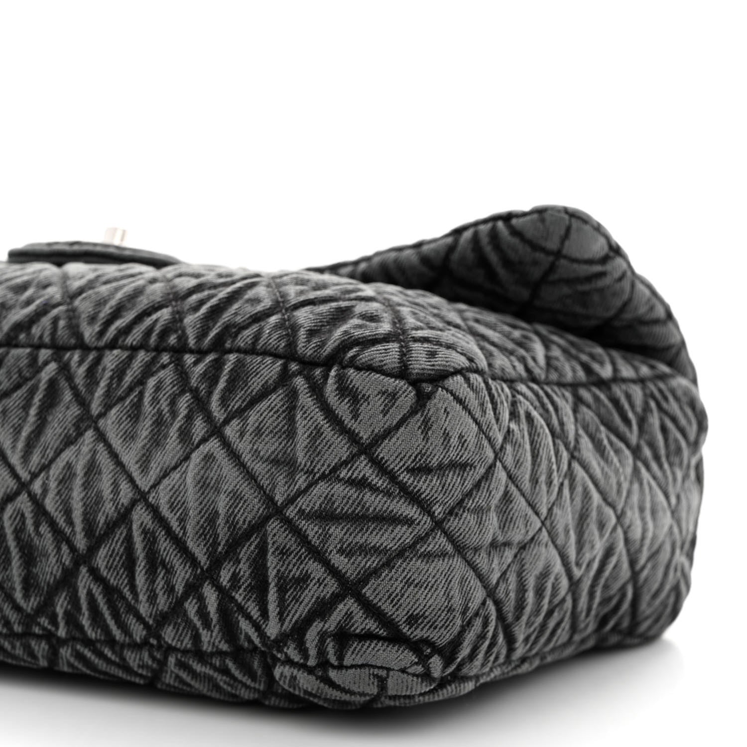 Chanel Denim Quilted Denimpression Flap Grey Black 9 of 9