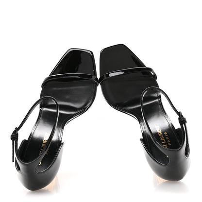 Saint Laurent Patent Calfskin Opyum 110 Sandals 39.5 Black Gold 2 of 9