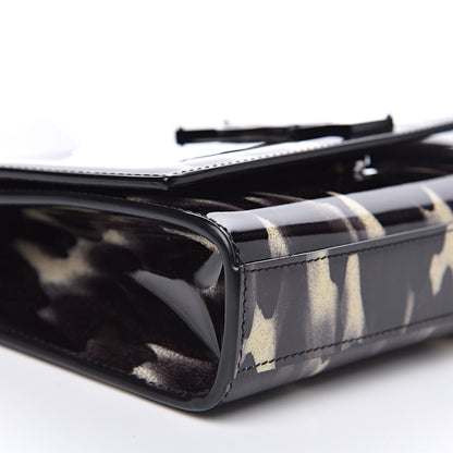Saint Laurent Patent Small Monogram Kate Satchel Black Ivory Gold 7 of 11
