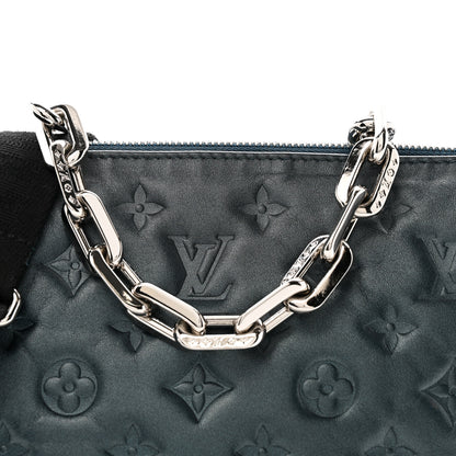 Louis Vuitton Metallic Lambskin Embossed Monogram Coussin PM Bleu 8 of 15