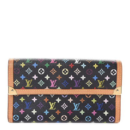 Louis Vuitton Monogram Multicolor Porte Tresor International Wallet Black 1 of 10