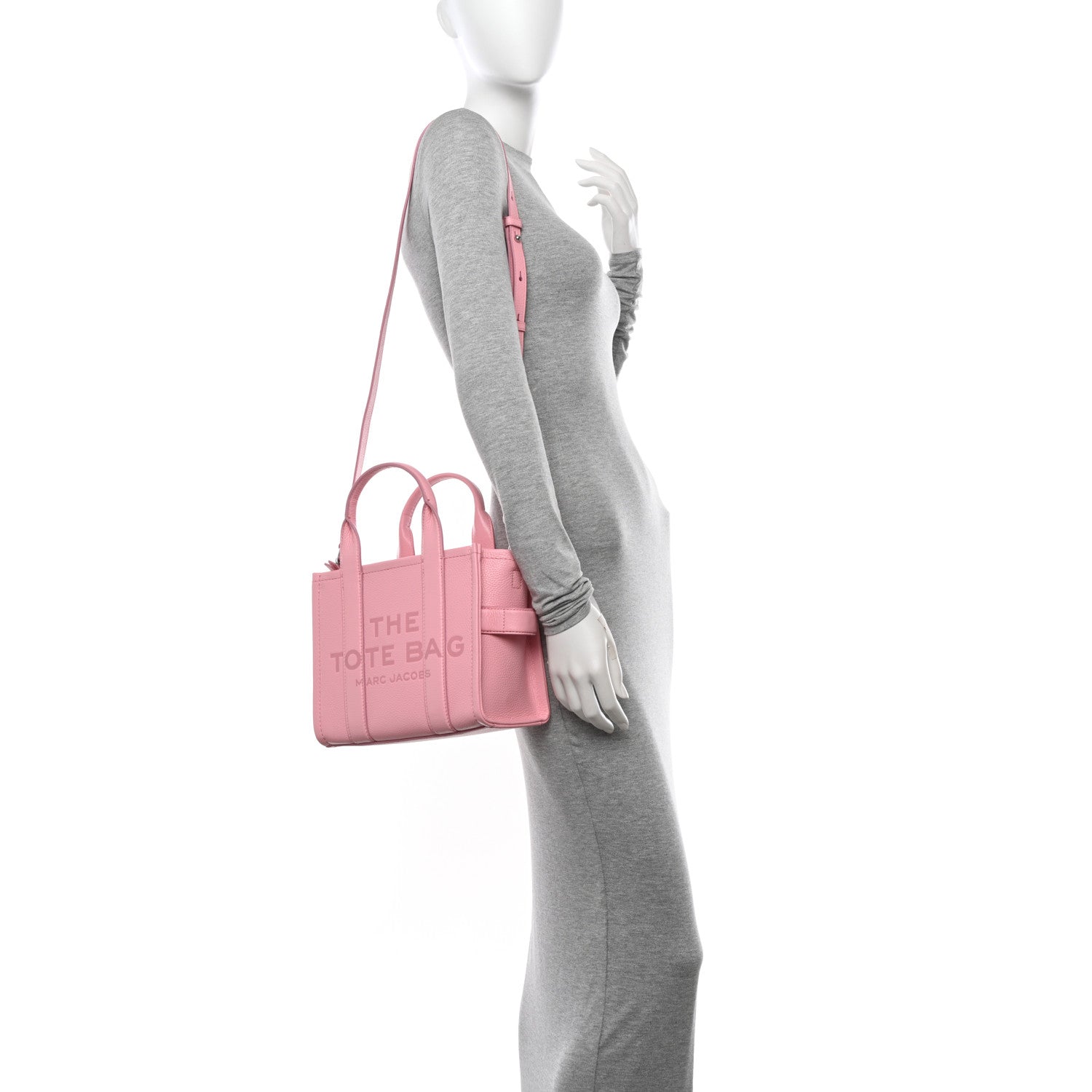 Marc Jacobs Grained Calfskin Small The Tote Bag Ribbon Pink 2 of 12