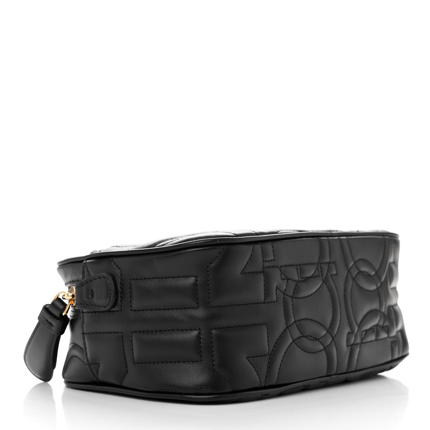 Salvatore Ferragamo Calfskin Quilted Gancini Camera Bag Black 4 of 11