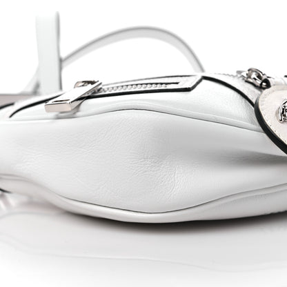 Versace Calfskin Mini Repeat Zip Hobo White 7 of 8