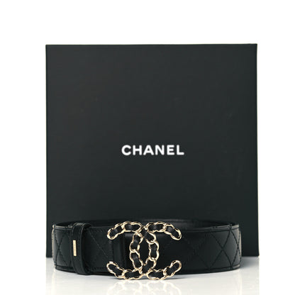 Chanel Lambskin Quilted CC Chain Belt 75 30 Black 6 of 6