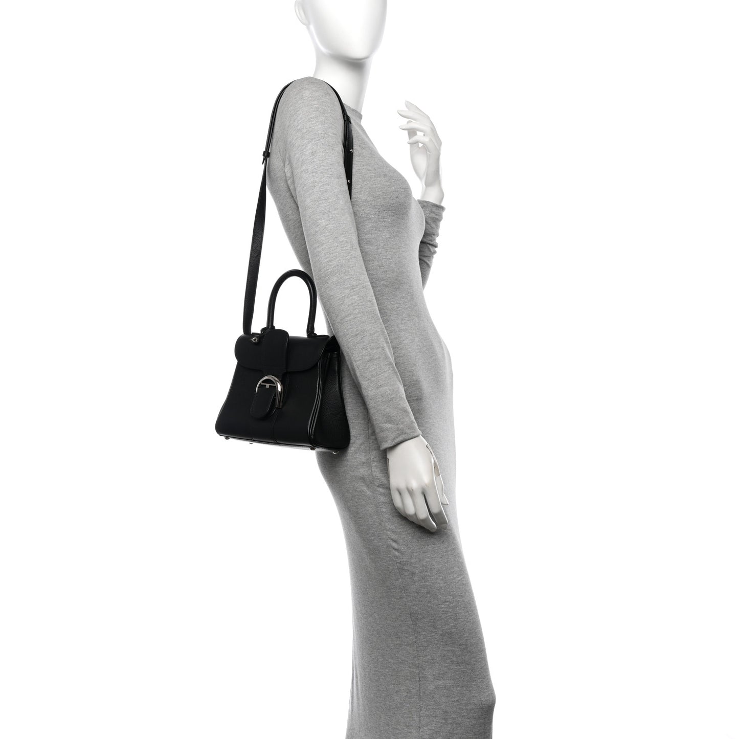 Grained Calfskin Mini Brillant Satchel Black