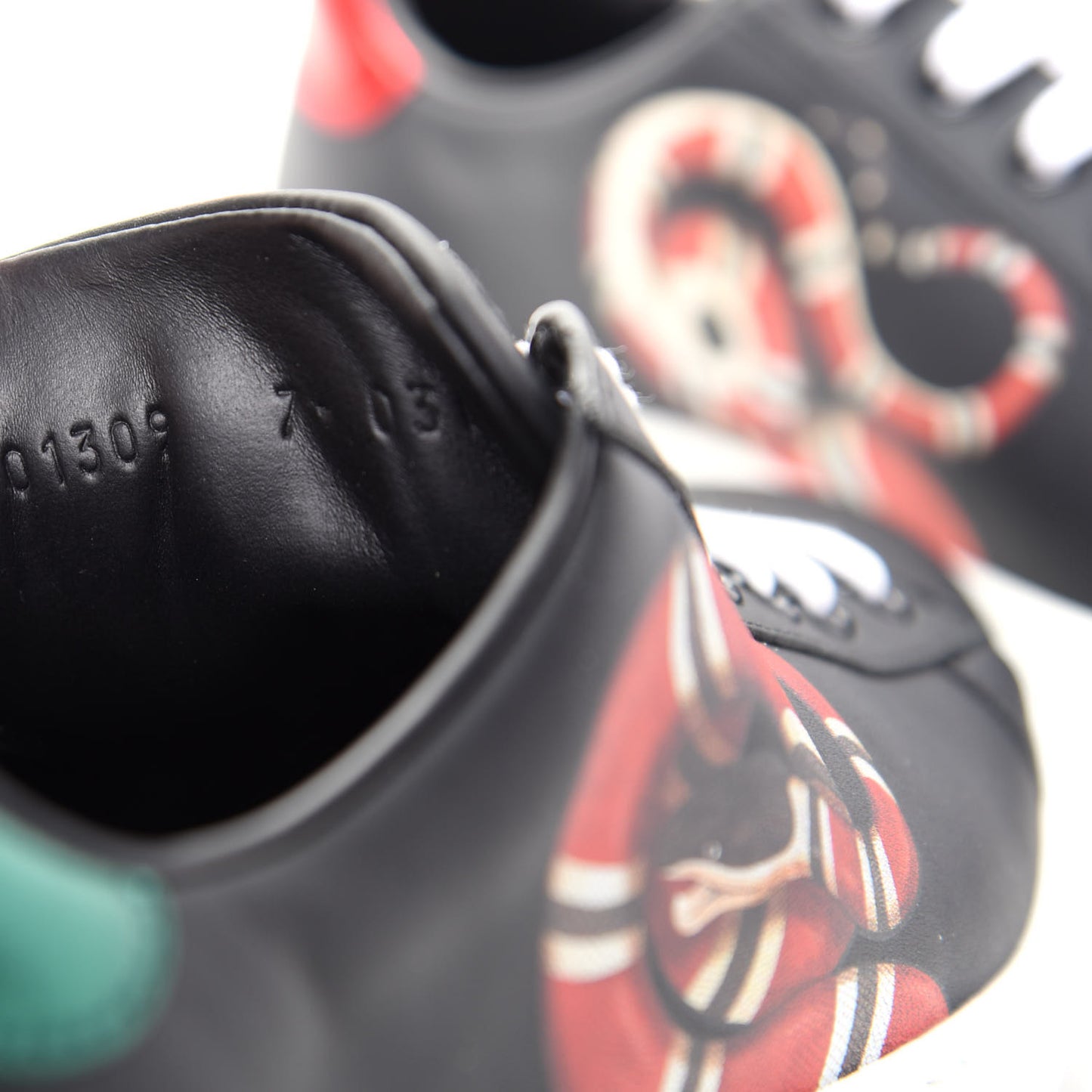 Calfskin Kingsnake Mens Ace Sneakers 7 Black Multicolor