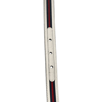 Gucci Calfskin 20mm Torchon Double G Sylvie Belt 85 34 Off White Blue Red 4 of 4