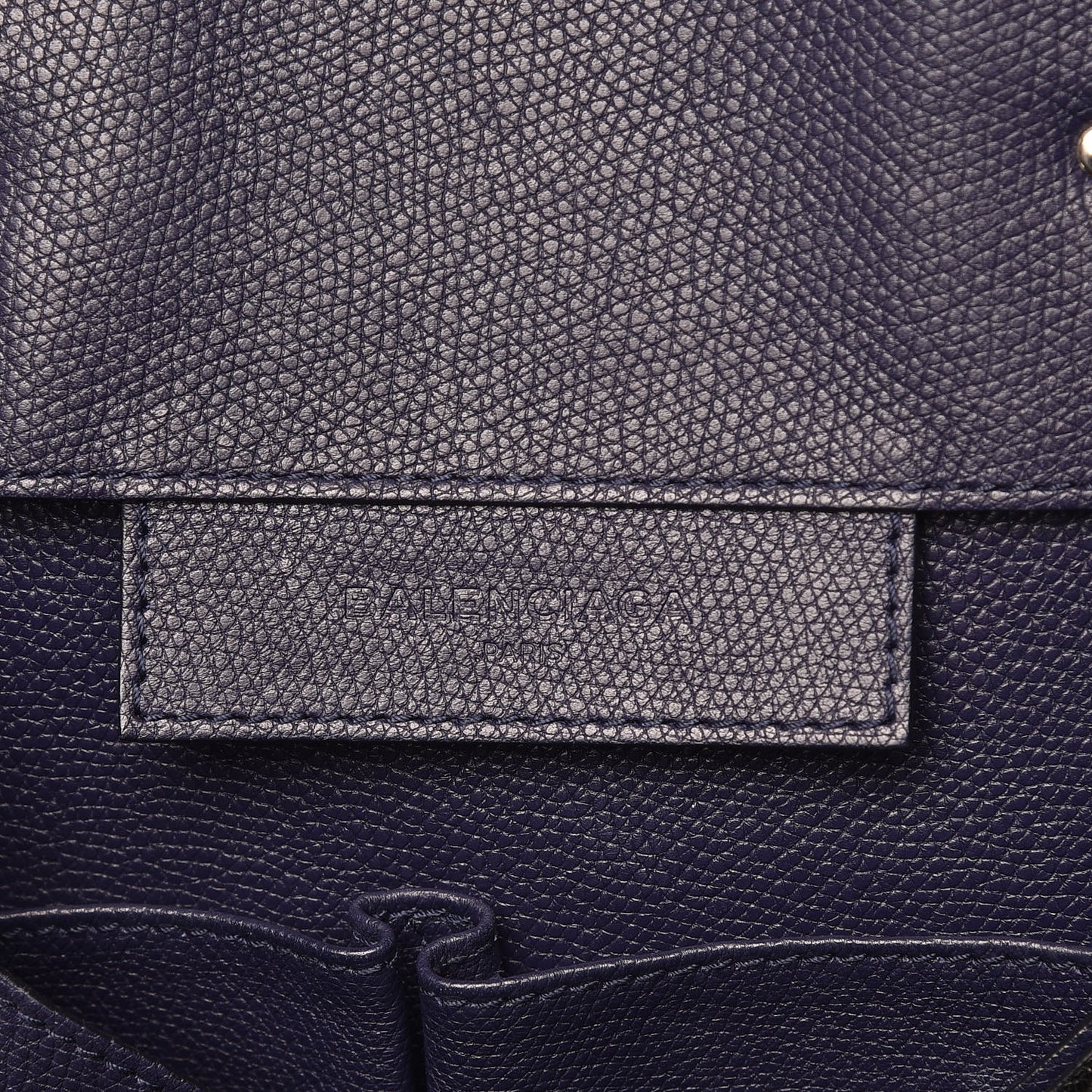 Calfskin Papier A4 Zip Around Plate Tote Bleu Indigo