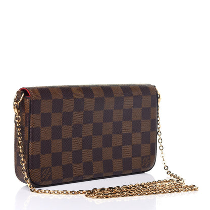Louis Vuitton Damier Ebene Pochette Felicie Chain Wallet 3 of 12