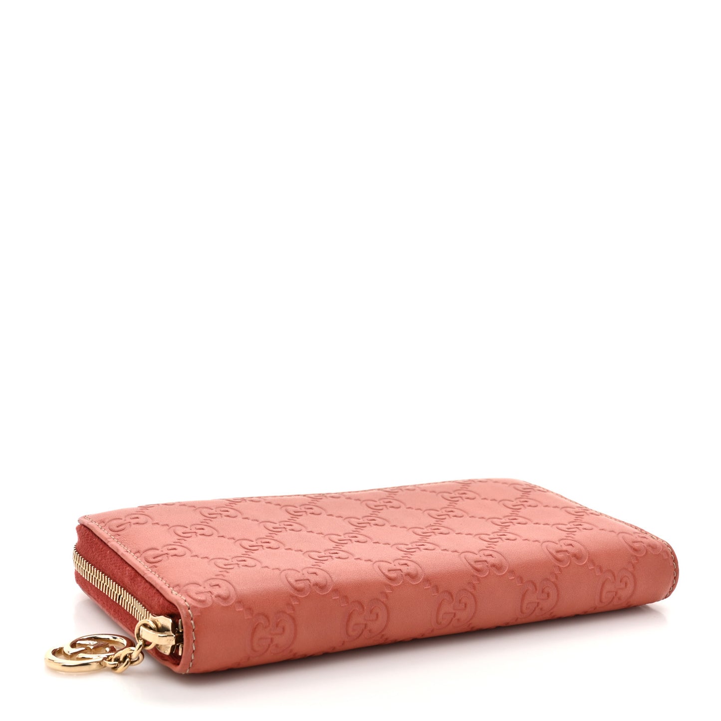 Guccissima GG Pierce Zip Around Wallet Coral
