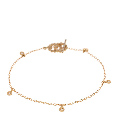 Gucci 18K Yellow Gold Diamond GG Running Bracelet 3 of 4
