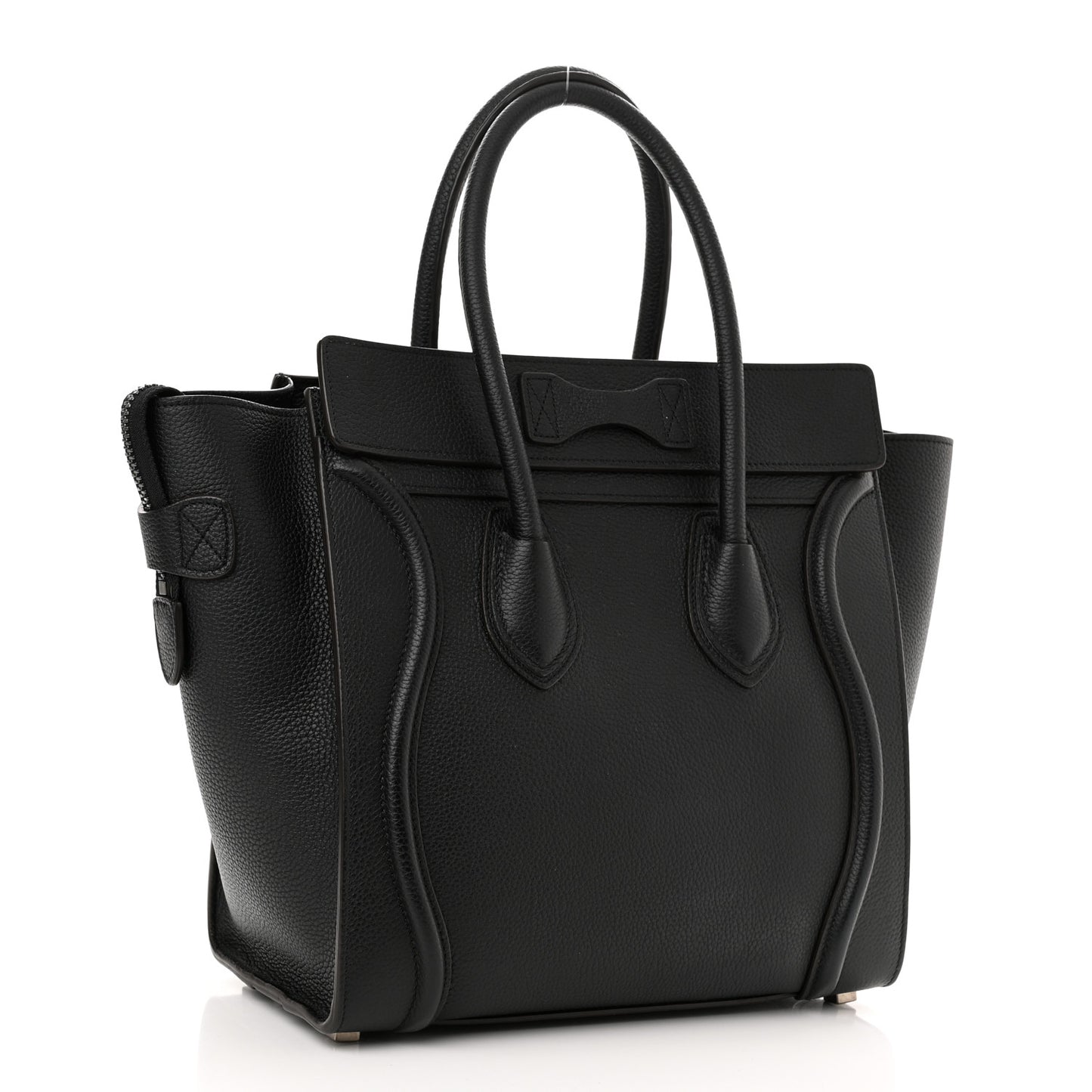 Drummed Calfskin Micro Luggage Black